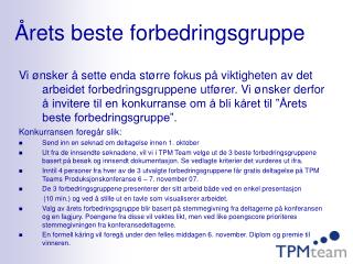 Årets beste forbedringsgruppe