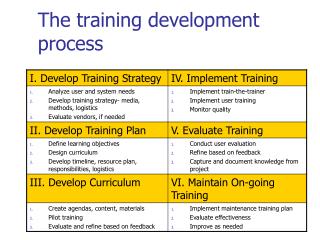 The training development process