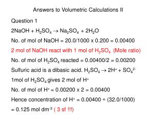 Answers to Volumetric Calculations II