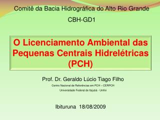 O Licenciamento Ambiental das Pequenas Centrais Hidrelétricas (PCH)