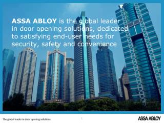 ASSA ABLOY en bref 2012