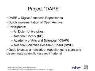 Project “DARE”