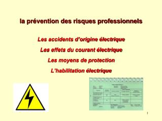 la prévention des risques professionnels