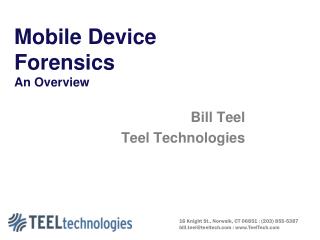 Mobile Device Forensics An Overview