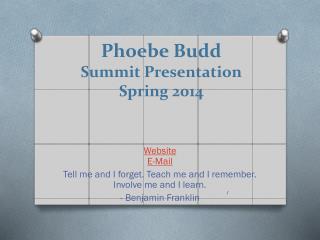 Phoebe Budd Summit Presentation Spring 2014