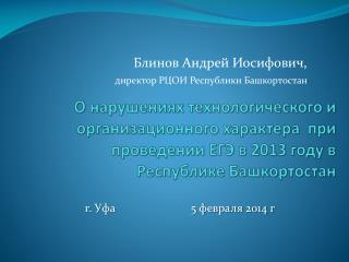 Блинов Андрей Иосифович, директор РЦОИ Республики Башкортостан