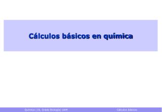 Cálculos básicos en química