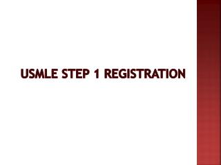 USMLE Step 1 Registration