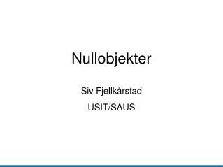 Nullobjekter