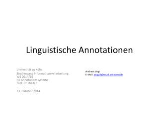 Linguistische Annotationen