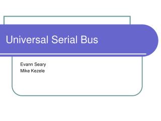 Universal Serial Bus
