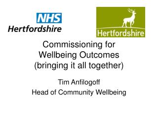 Commissioning for Wellbeing Outcomes (bringing it all together)