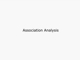 Association Analysis