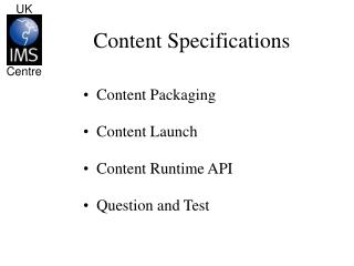 Content Specifications