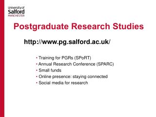 Postgraduate Research Studies