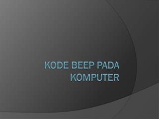 Kode beep pada komputer