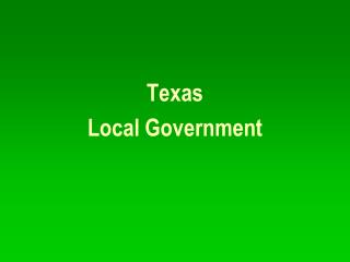 Texas Local Government