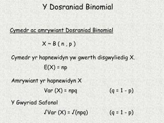 Y Dosraniad Binomial