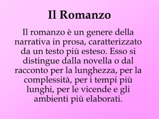 Il Romanzo