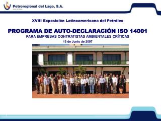 PROGRAMA DE AUTO-DECLARACIÓN ISO 14001 PARA EMPRESAS CONTRATISTAS AMBIENTALES CRÍTICAS