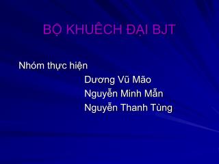 BỘ KHUÊCH ĐẠI BJT