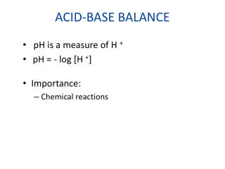 ACID-BASE BALANCE