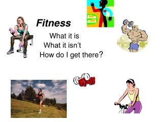 Fitness What it is What it isn’t How do I get there ?