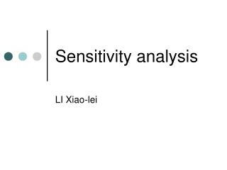 Sensitivity analysis