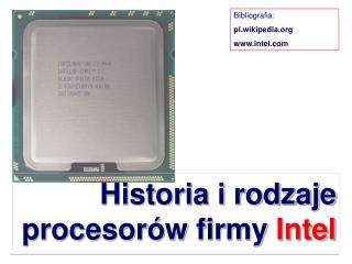 Historia i rodzaje procesorów firmy Intel