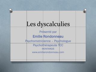 Les dyscalculies