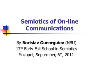 Semiotics of On-line Communications