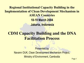 I. 	Introduction II. 	Institutional and Legal Frameworks III.	Status of the DNA Creation