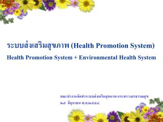 คณะทำงานจัดทำระบบส่งเสริมสุขภาพ กระทรวงสาธารณสุข ๒๕ มิถุนายน พ.ศ.๒๕๕๔