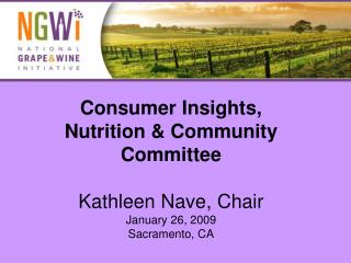 Consumer Insights, Nutrition &amp; Community