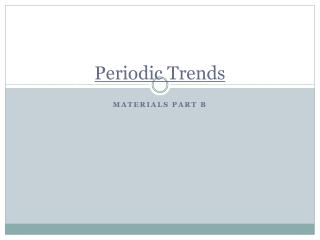 Periodic Trends