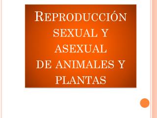 Reproducción sexual y asexual de animales y plantas