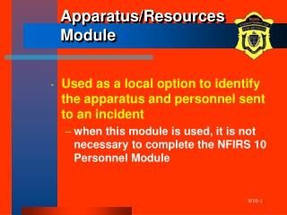 Apparatus/Resources Module