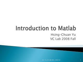 Introduction to Matlab