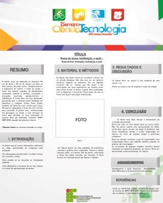 Nome do aluno: Instituição, e- mail. r ; Nome do Prof. Orientador, instituição, e-mail.