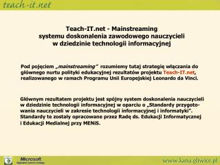 Teach-IT - Mainstreaming systemu doskonalenia zawodowego nauczycieli