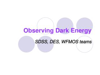 Observing Dark Energy