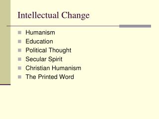 Intellectual Change