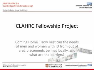 CLAHRC Fellowship Project