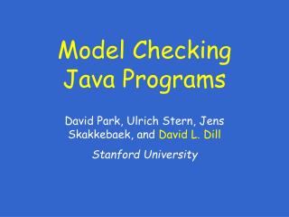 Model Checking Java Programs