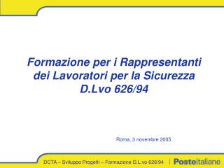 DCTA – Sviluppo Progetti – Formazione D.L.vo 626/94