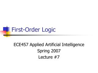 First-Order Logic