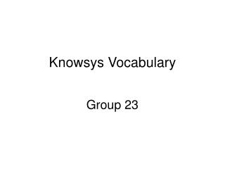 Knowsys Vocabulary