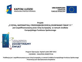 Projekt „ZFM i P zdobywamy świat”