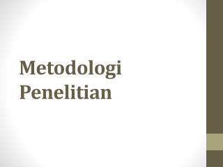 Metodologi Penelitian