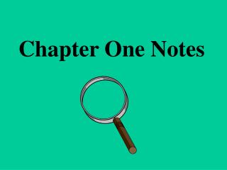 Chapter One Notes